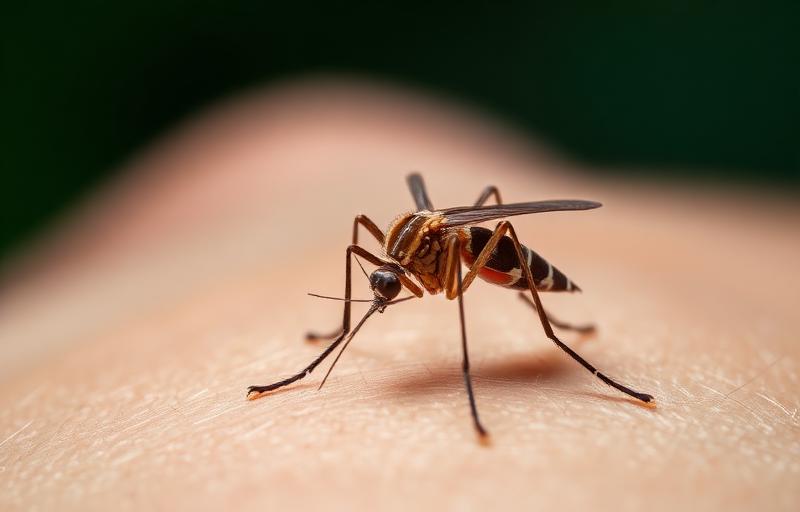 Close-up photograph of mosquitoes found in Iowa homes