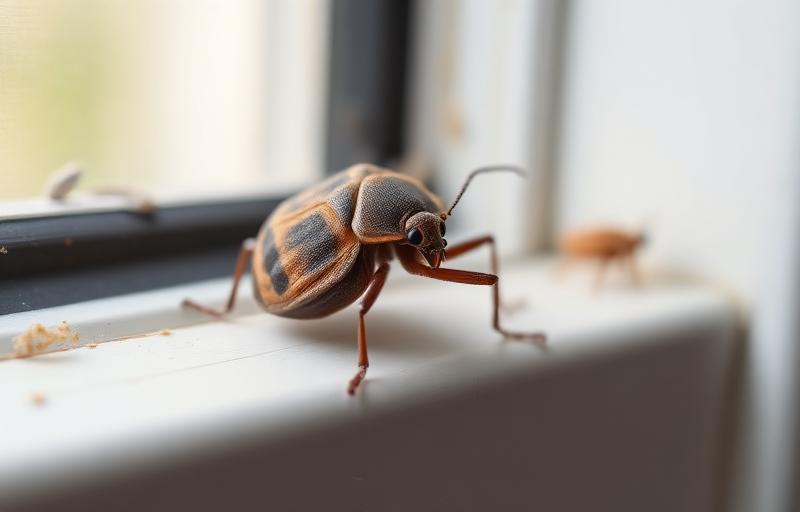 Close-up photograph of stink bugs found in Iowa homes